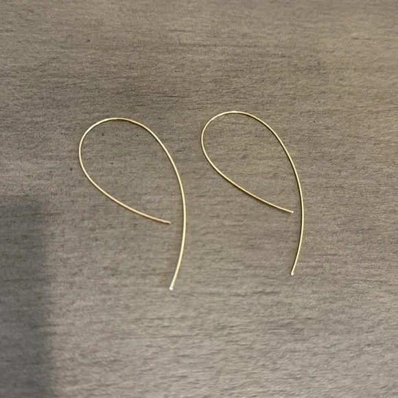 Lana | Upside Down Gold Hoop Earrings - Picture 3 of 5